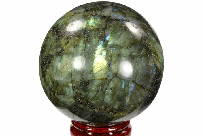 Flashy, Polished Labradorite Sphere - Great Color Play #103686